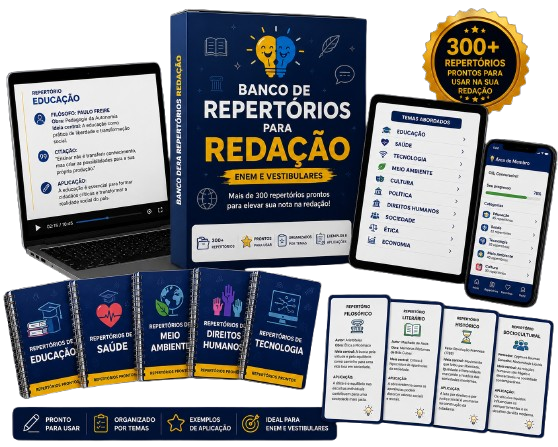 Banco de Repertórios para Redação com mais de 300 repertórios organizados por tema