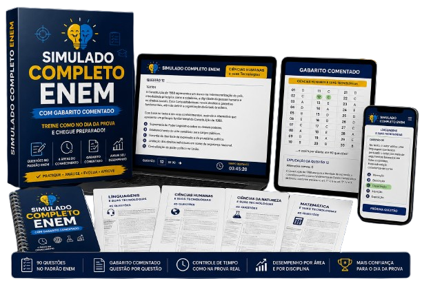 Simulado Completo ENEM com 90 questões e gabarito comentado